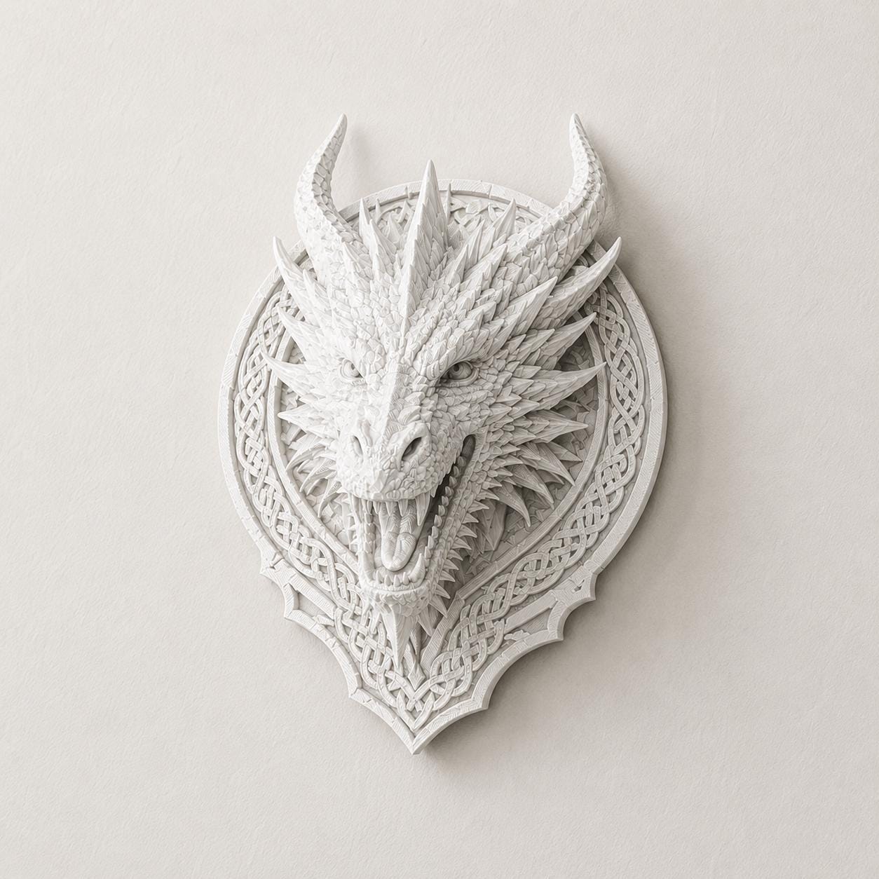 Dragon Wall Decor, 3D Printed Dragon Head Wall Art, Fantasy Dragon Wall Hanging, Gothic Home Decor, Medieval Dragon Sculpture