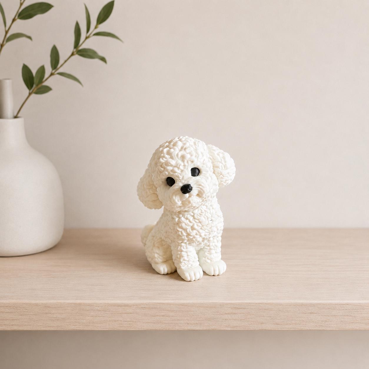 Maltipoo / Poodle Figurine, Cute 3d Printed Puppy Desk Buddy, Dog Lover Gift