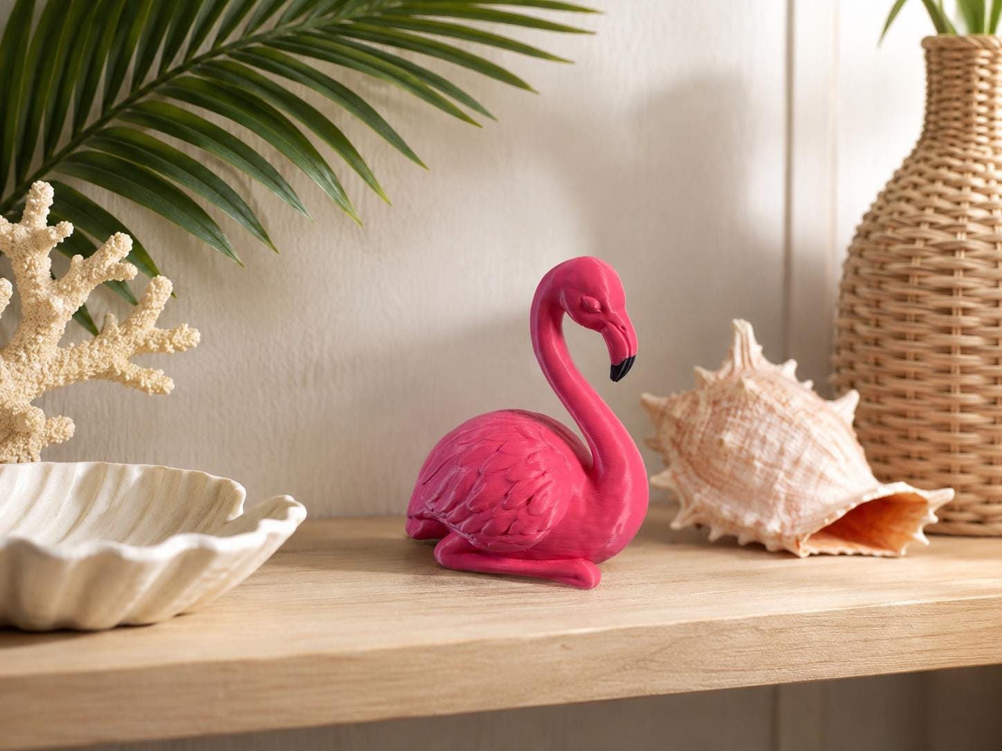 Zen Flamingo Figurine, 3D Printed Flamingo Decor, Pink Flamingo Statue, Zen Home Decor