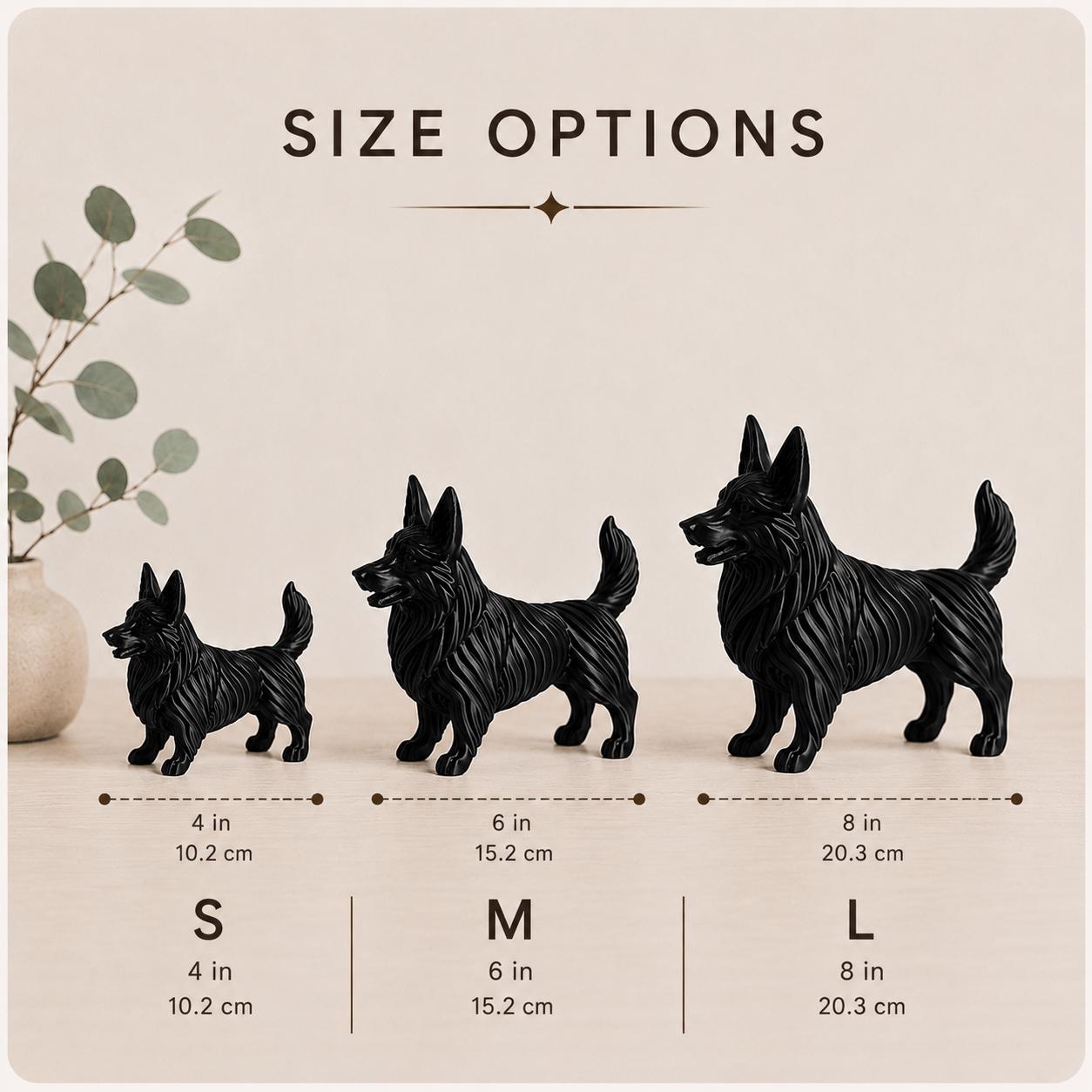 3D Printed Welsh Corgi Figurine, Modern Dog Sculpture, Pet Lover Shelf Decor