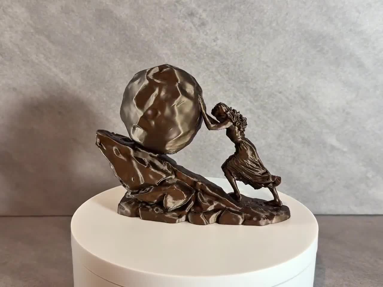 Motivational Woman Statue, 3d Printed Bronze Look Female Figurine, Success Desk Decor video cover