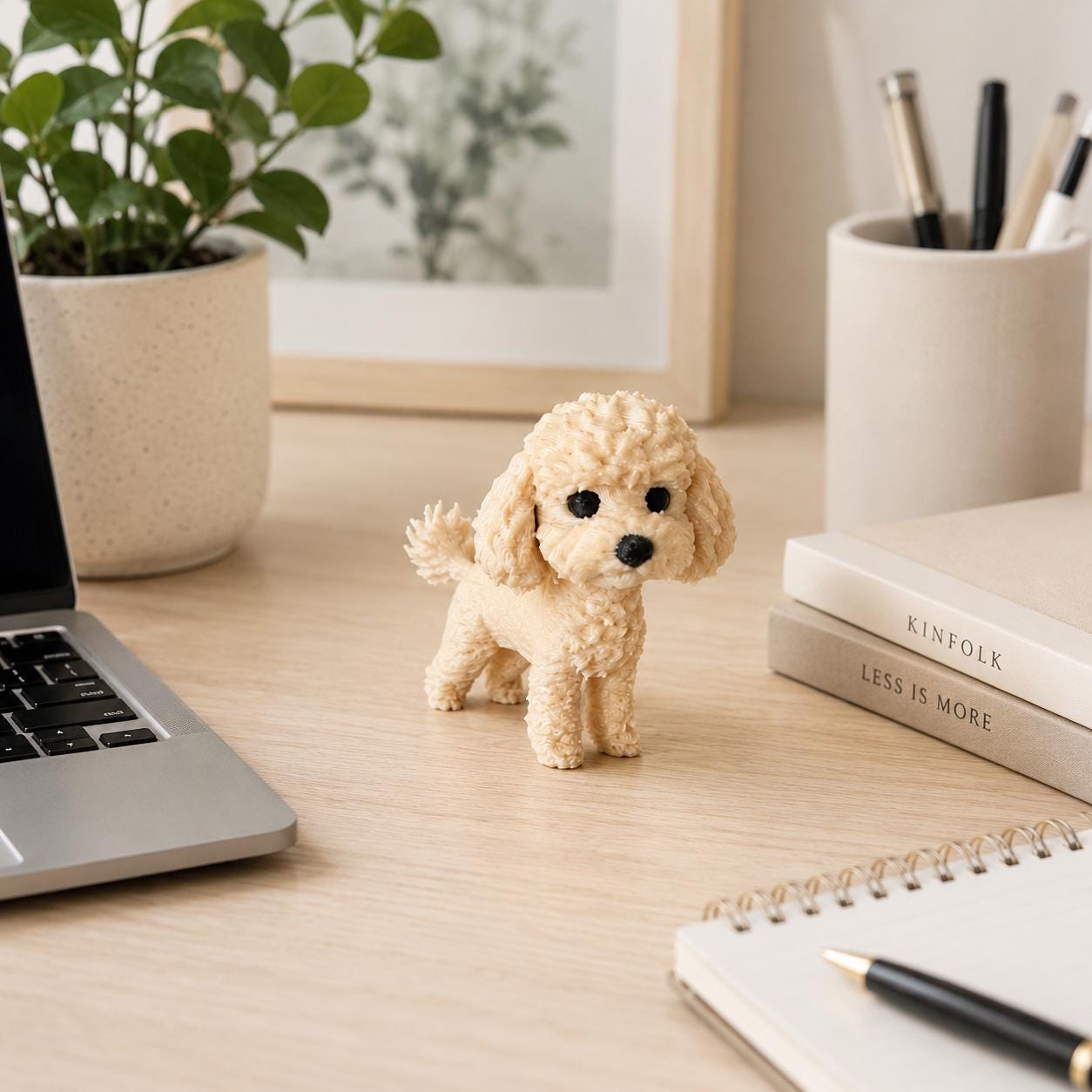 Toy Poodle Figurine, Miniature Poodle Statue, Cute Dog Decor, Dog Lover Gift, Desk Buddy, Shelf Decor, 3D Printed Puppy