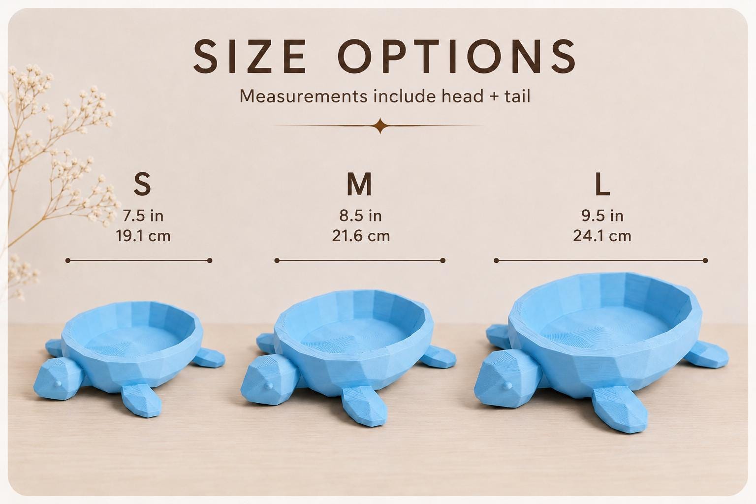 Geometric Turtle Catchall Tray, 3D Printed Sea Turtle Jewelry Dish, Desk Organizer