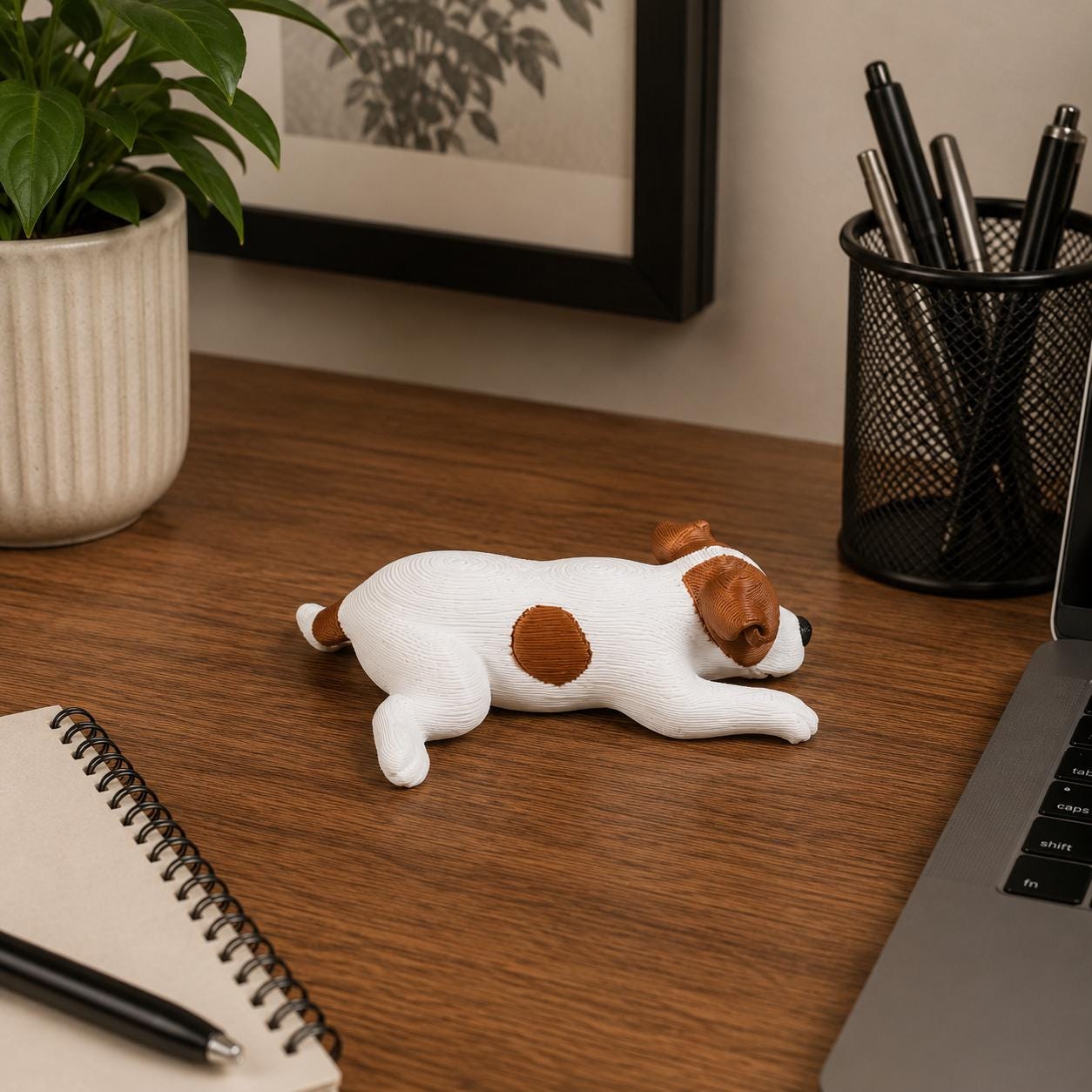 Sleeping Jack Russell Terrier Figurine, Dog Desk Buddy, Cute Puppy Shelf Decor, Jack Russell Gift, 3D Printed Dog Statue