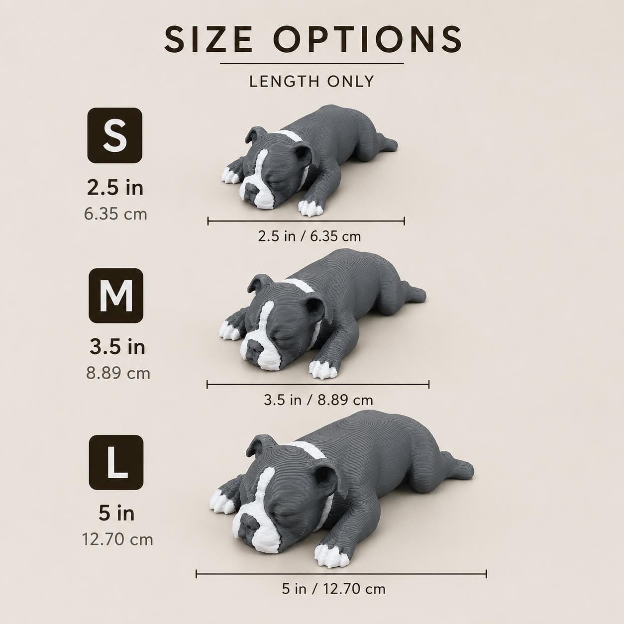 Sleeping Pit Bull Dog Figurine, Pitbull Desk Buddy, Cute Dog Lover Gift, 3D Printed Puppy Decor