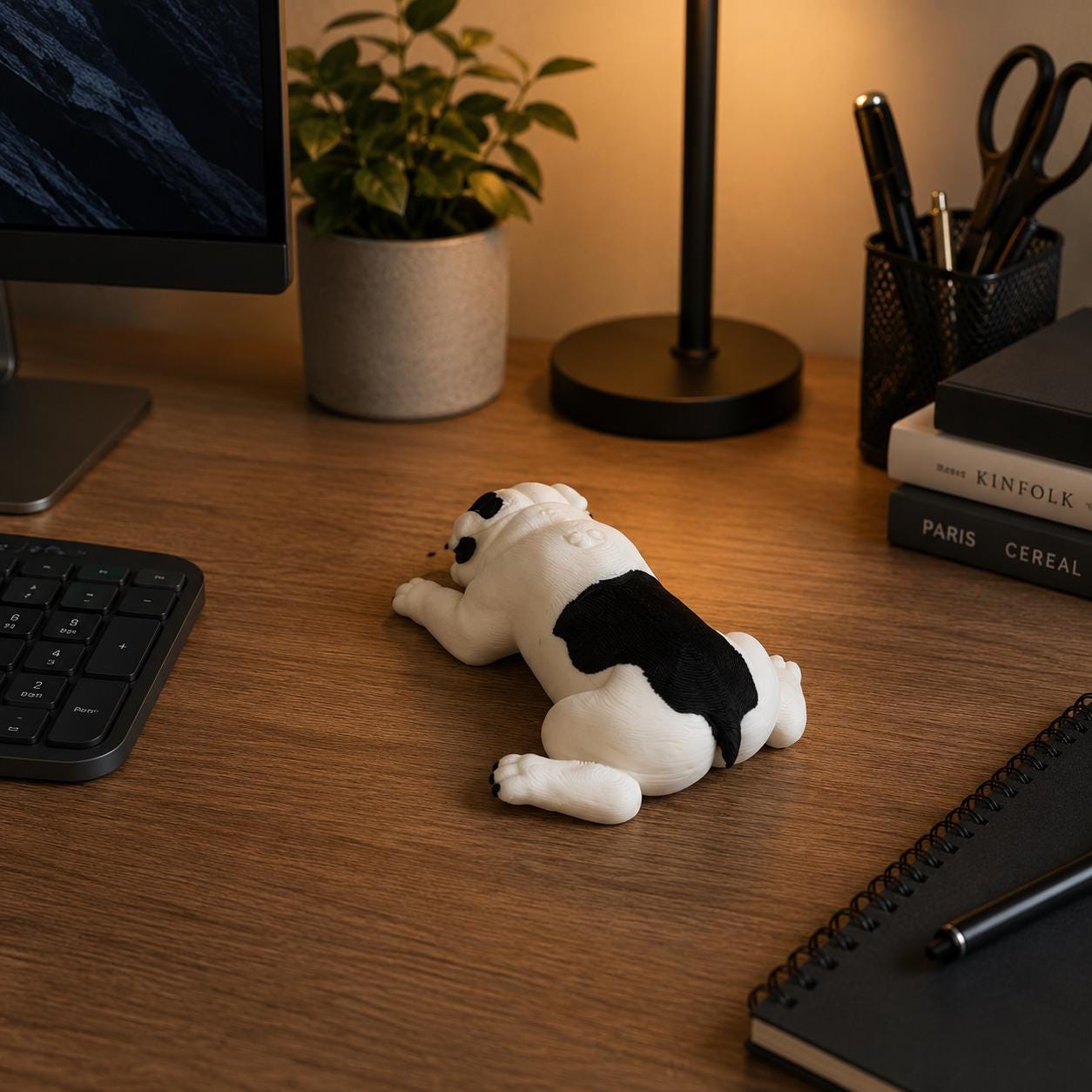 Sleeping English/ American Bulldog Figurine, Bulldog Desk Buddy, Cute Dog Decor, 3D Printed Puppy Statue, Nightstand Decor, Dog Lover Gift