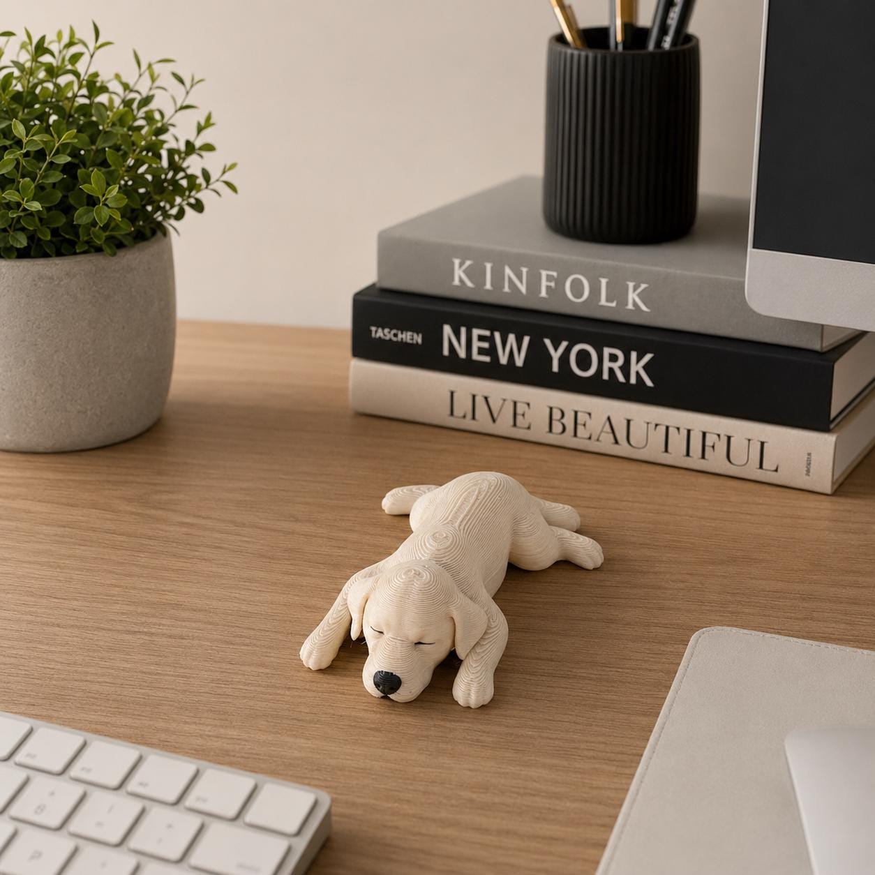 Sleeping Labrador Dog Sculpture | Labrador Retriever Decor | Dog Lover Gift | 3D Printed Figurine