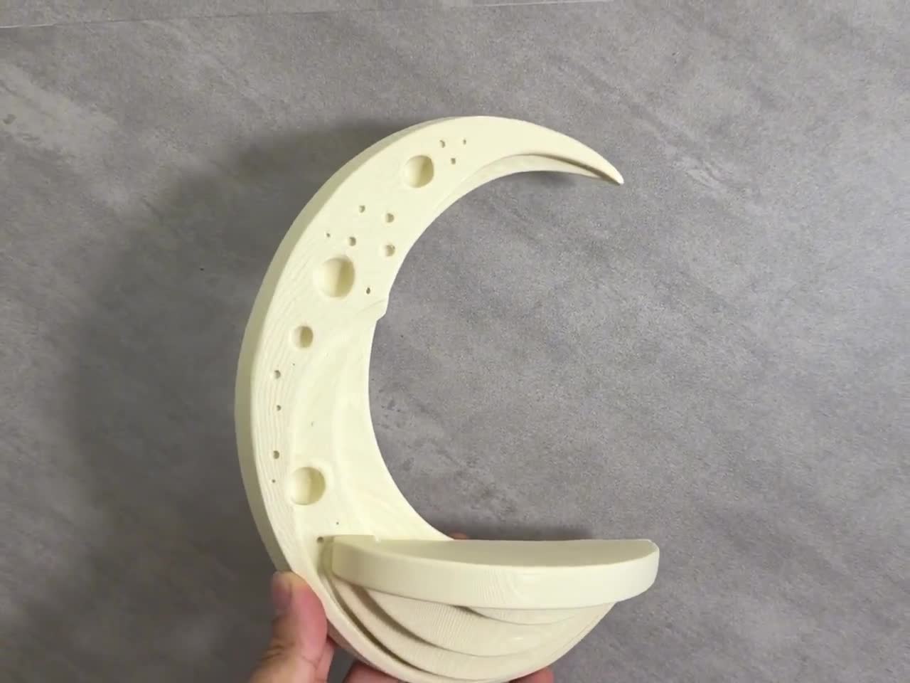Crescent Moon Wall Shelf – Mini Luna Shelf for Bedroom Decor, Nursery, Keys & Small Items, 3D Printed Minimalist Moon Decor video cover