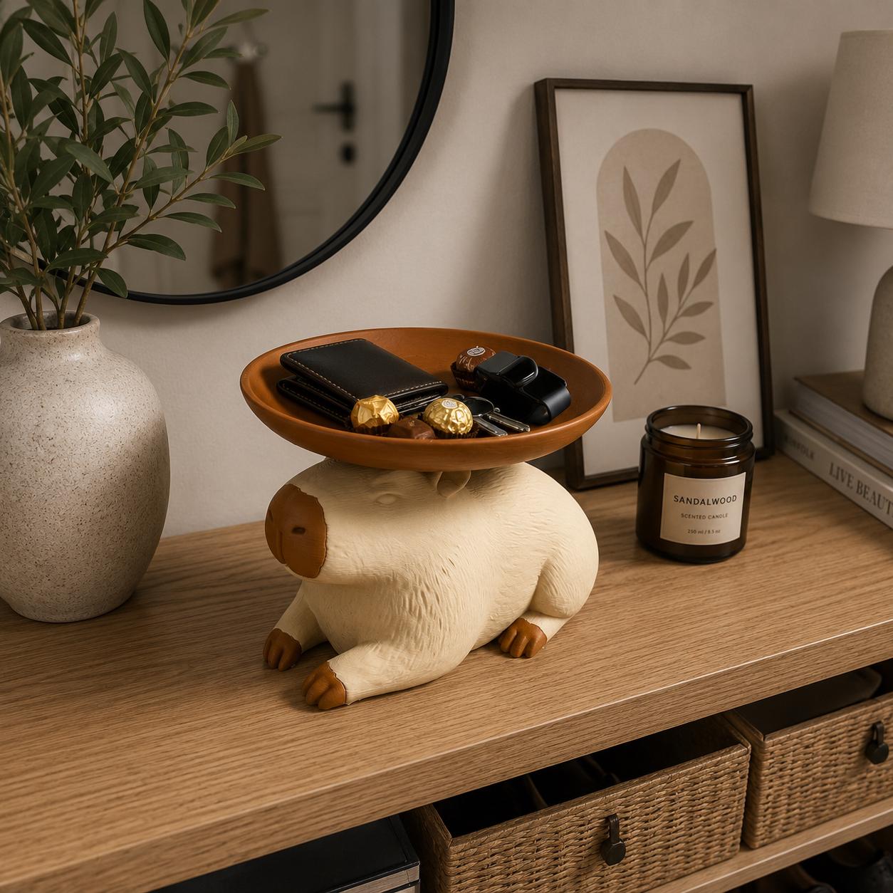 Capybara Catchall Tray, Entryway Key Holder, Cute Capybara Organizer, Wallet & Coin Dish, Entryway Decor