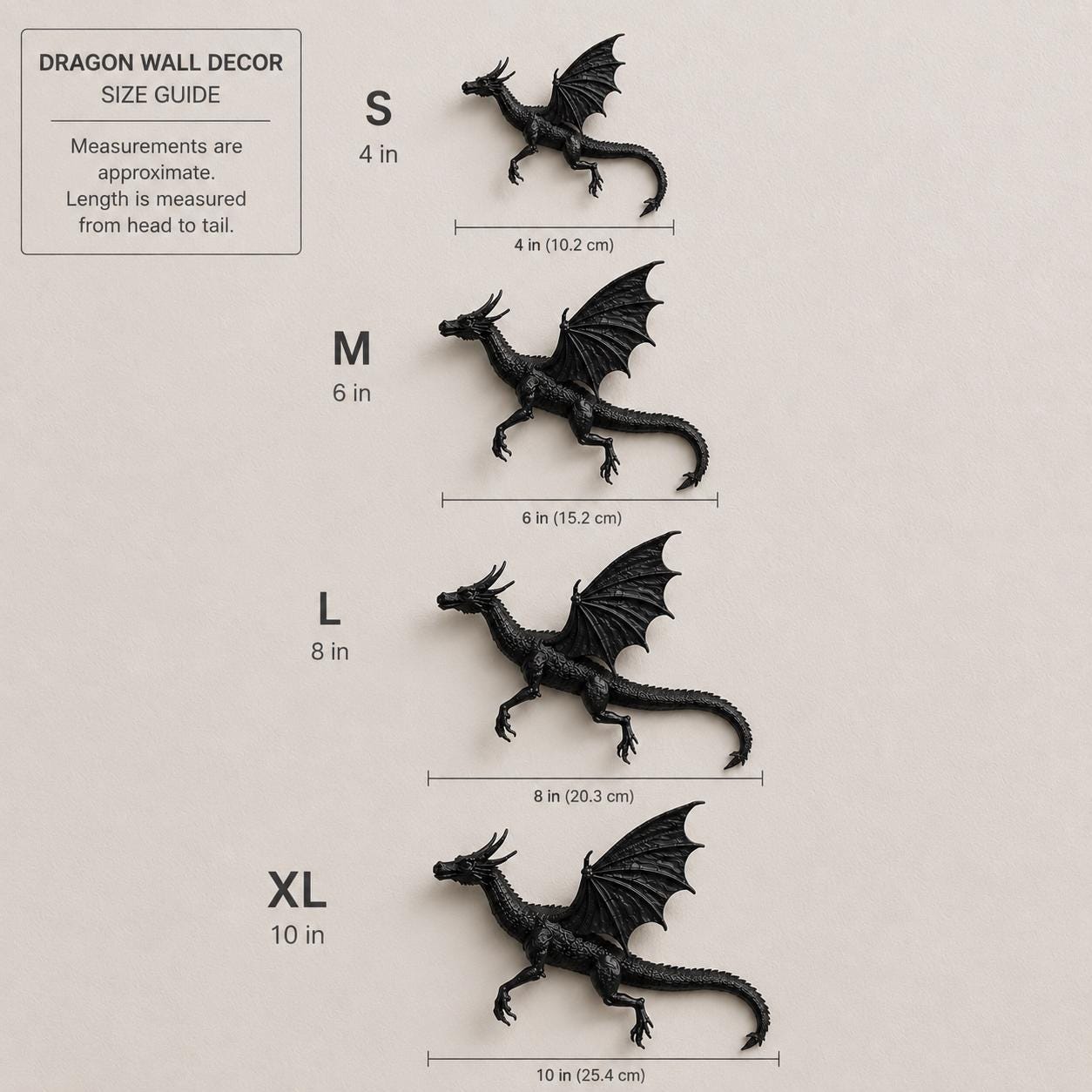 Dragon Wall Decor | 3D Printed Fantasy Dragon Wall Art | Gothic Home Decor | Medieval Dragon Sculpture