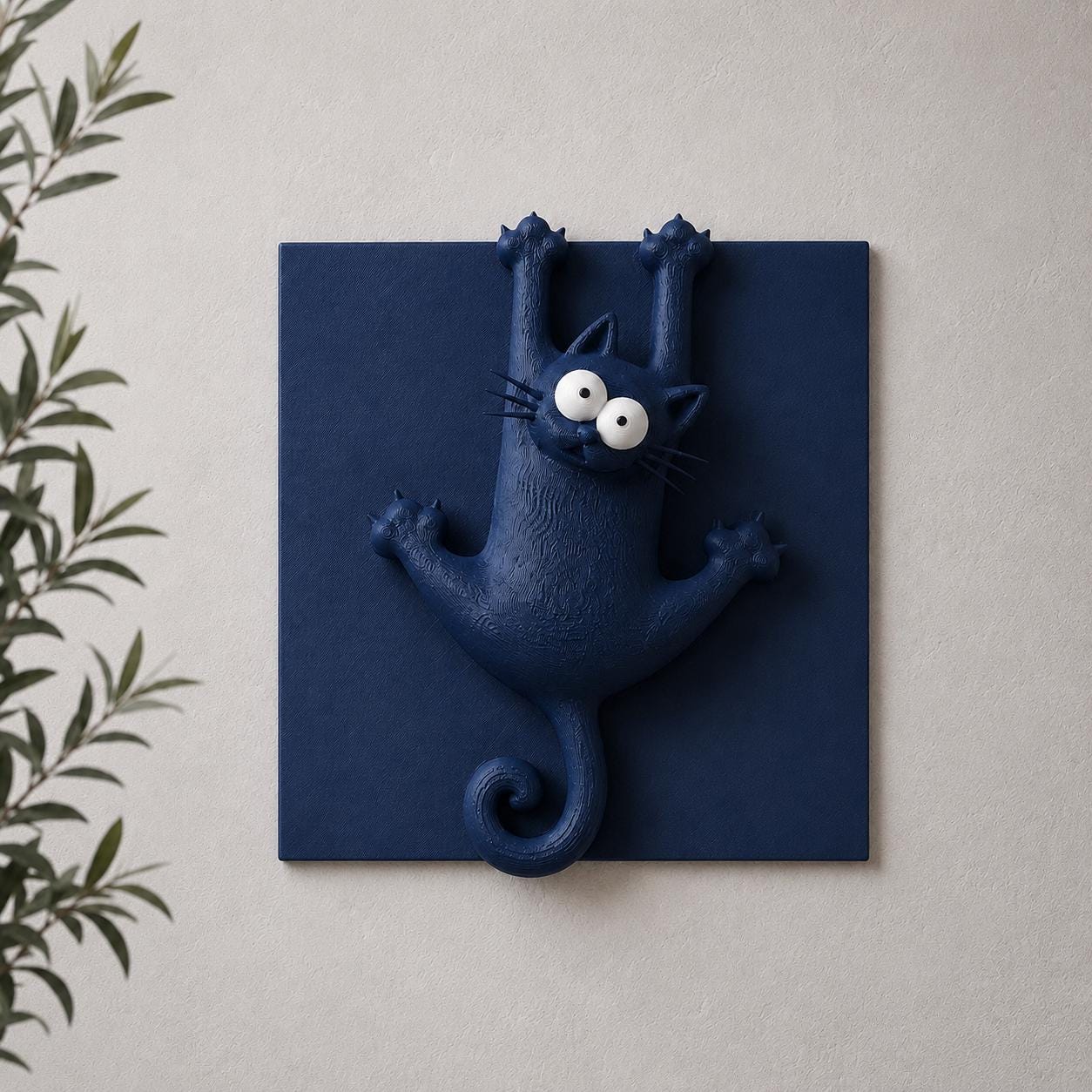 Funny Black Cat Wall Decor, 3D Printed Cat Wall Art, Cute Cat Wall Hanging, Modern Cat Decor, Cat Lover Gift, Unique Home Decoration