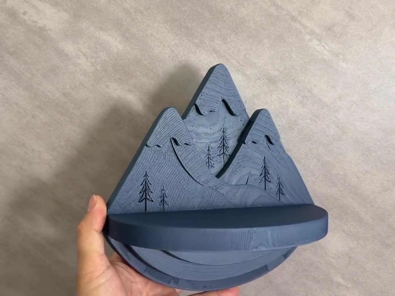 3D Printed Mountain Mini Shelf, Nature Inspired Key Holder, Rustic Entryway Organizer video cover