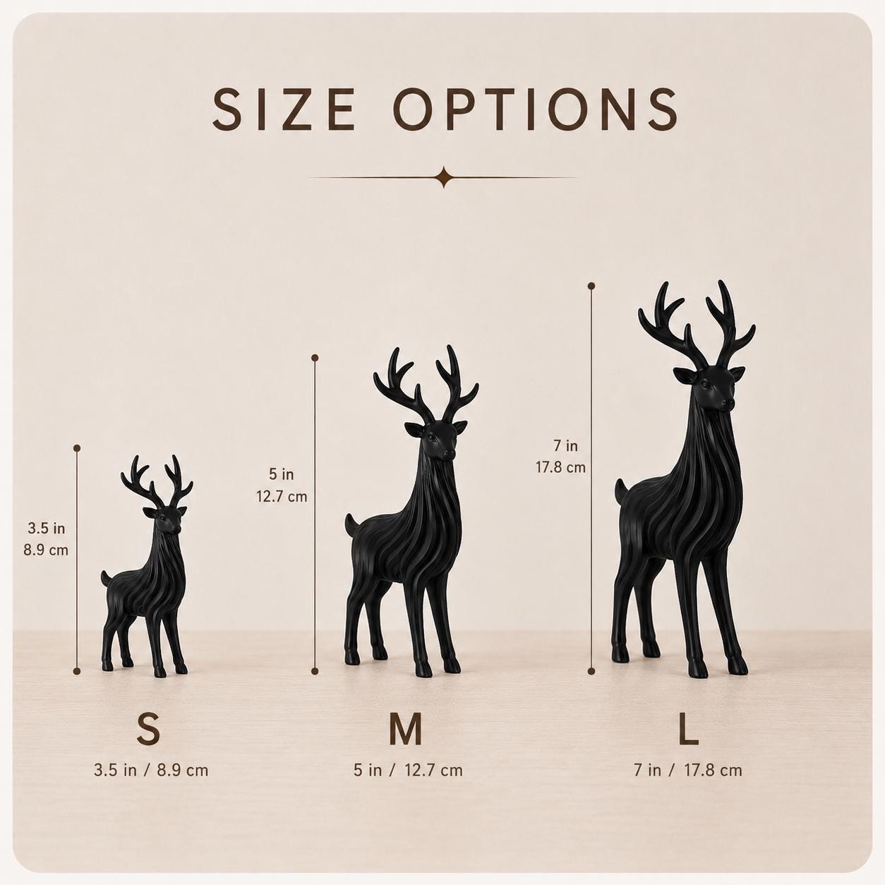 Minimalist Deer Figurine, 3D Printed Stag Sculpture, Modern Woodland Decor