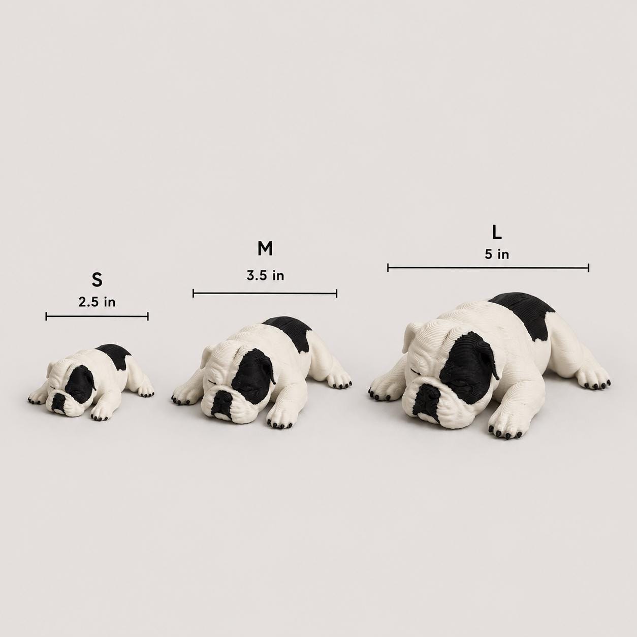 Sleeping English/ American Bulldog Figurine, Bulldog Desk Buddy, Cute Dog Decor, 3D Printed Puppy Statue, Nightstand Decor, Dog Lover Gift