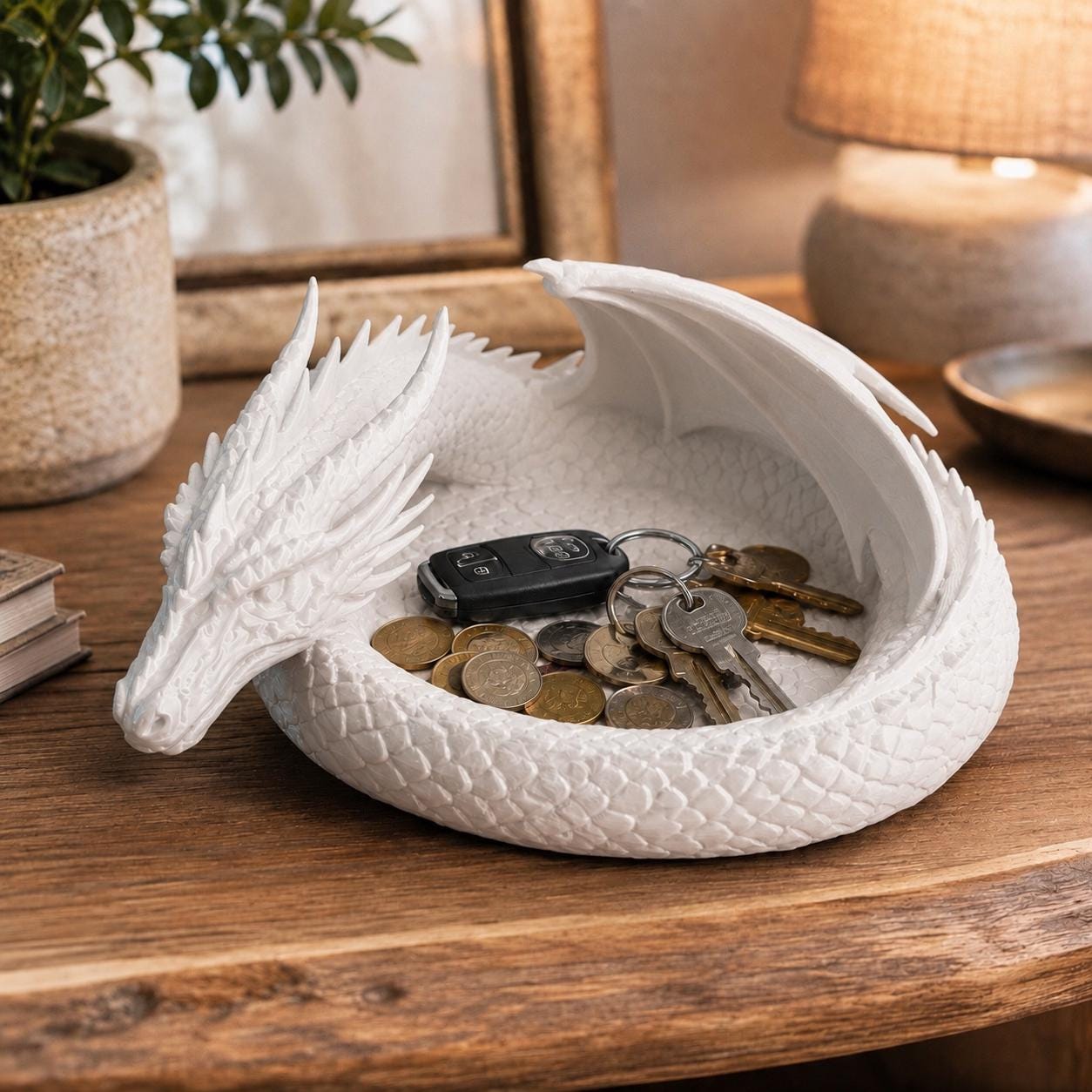 Dragon Catchall Tray, Fantasy Desk Organizer, Gothic Home Decor, DnD Accessory