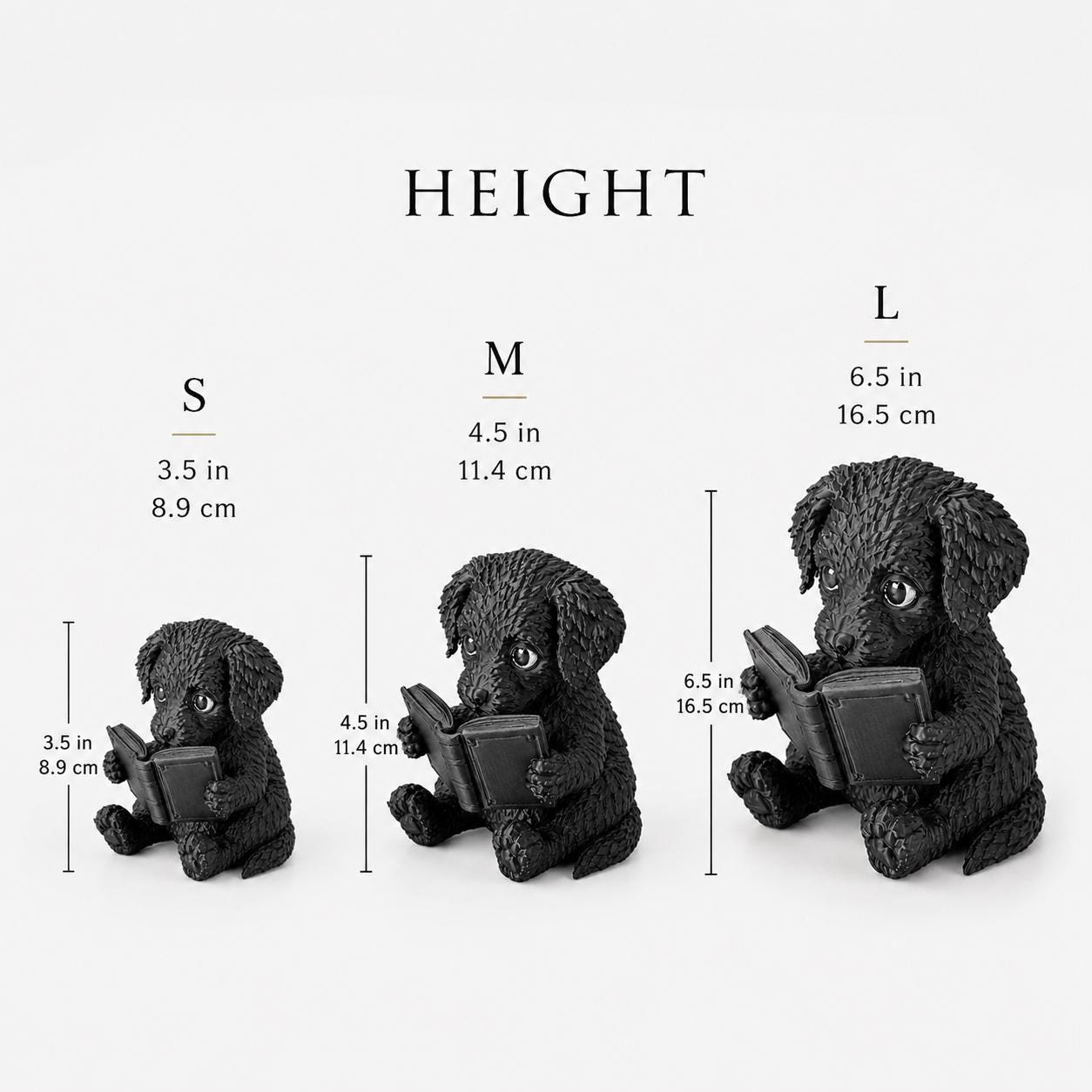 Reading Puppy Figurine, Cute 3d Printed Dog Reading Book Decor, 3D Printed Puppy Statue, Book Lover Gift, Bookshelf Decor, Desk Buddy