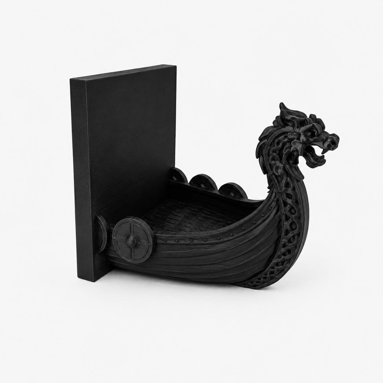 Viking Ship Bookends Set of 2, Norse Dragon Book Ends, Viking Longship Book Holder, Nordic Bookshelf Decor, Gift for Book Lovers